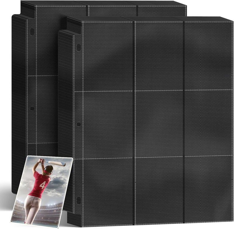 Kitoyz Trading Card Binder Sleeves, Baseball Holder Fit for Standard Size Sport Cards, 3 Ring Binder (Black) - Image 1
